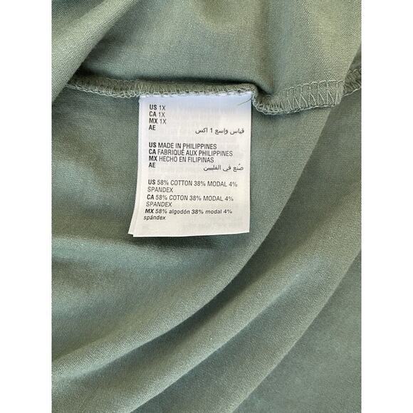 Style & Co Pale Sage Green Long Sleeve T Shirt Plus Size 0X NWT - Picture 4 of 5